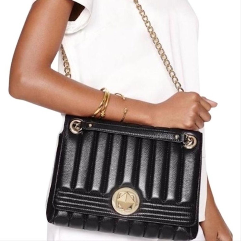 Kate Spade Gold Coast Evangeline Shoulder Bag in Black Leather